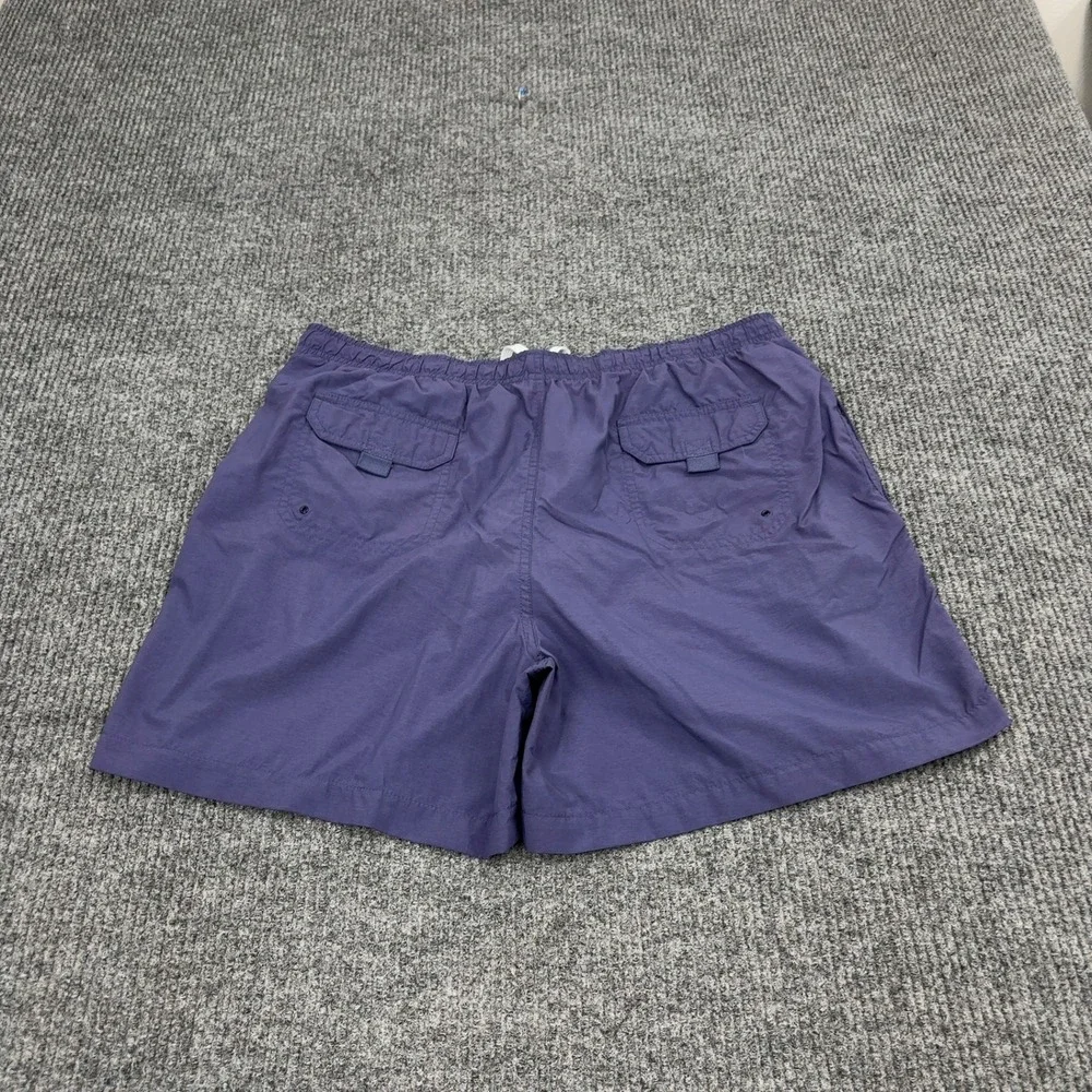 Lands End Swim Shorts Mens L Purple Nylon Elastic Waist Drawstring Casual Summer